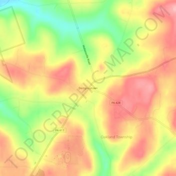 Mappa topografica Dempseytown, altitudine, rilievo