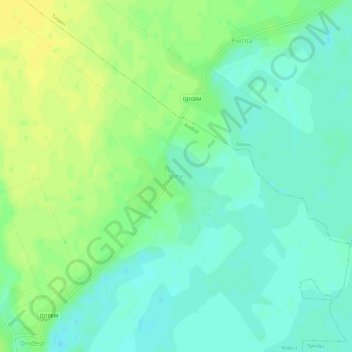 Mappa topografica Irina, altitudine, rilievo