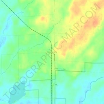 Mappa topografica Worcester, altitudine, rilievo