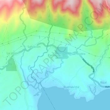 Mappa topografica Panlayaan, altitudine, rilievo