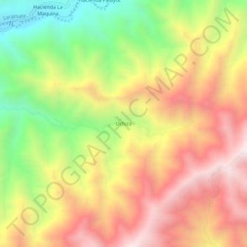 Mappa topografica Uchiza, altitudine, rilievo