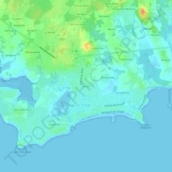 Mappa topografica Kerlois, altitudine, rilievo