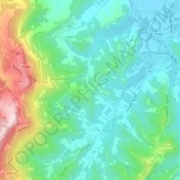Mappa topografica Annunziata, altitudine, rilievo