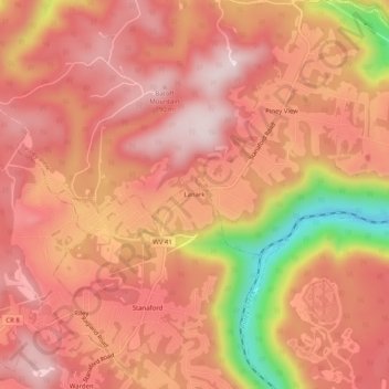 Mappa topografica Lanark, altitudine, rilievo