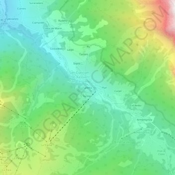Mappa topografica Salotta, altitudine, rilievo