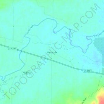 Mappa topografica Harkeyville, altitudine, rilievo