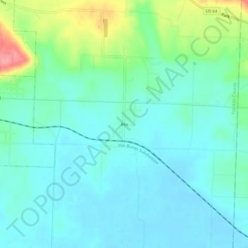 Mappa topografica Alix, altitudine, rilievo