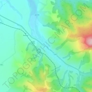 Mappa topografica Perșani, altitudine, rilievo