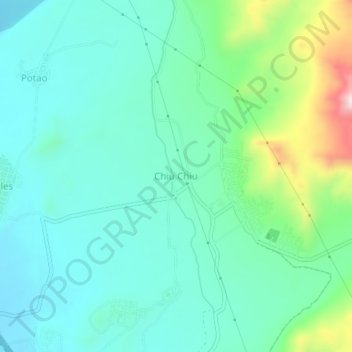 Mappa topografica Chiu Chiu, altitudine, rilievo
