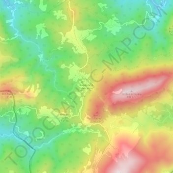 Mappa topografica Capanne di Marcarolo, altitudine, rilievo