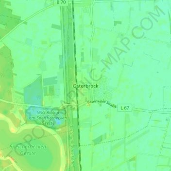 Mappa topografica Osterbrock, altitudine, rilievo