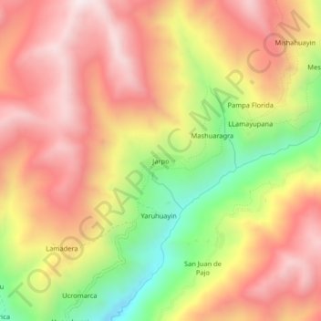 Mappa topografica Jarpo, altitudine, rilievo
