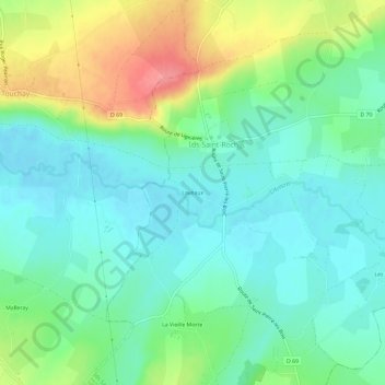 Mappa topografica Laveaux, altitudine, rilievo