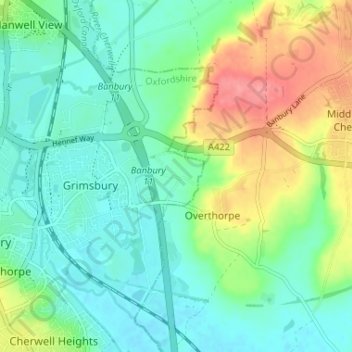 Mappa topografica Nethercote, altitudine, rilievo