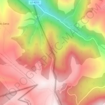 Mappa topografica Colao, altitudine, rilievo