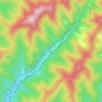 Mappa topografica Kopperston, altitudine, rilievo