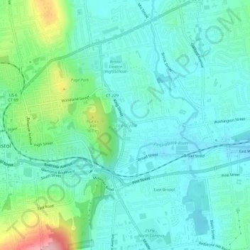 Mappa topografica Forestville, altitudine, rilievo