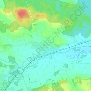 Mappa topografica Hörzhausen, altitudine, rilievo