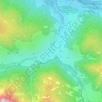 Mappa topografica Schmieden, altitudine, rilievo