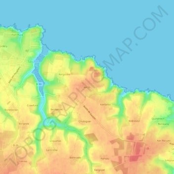 Mappa topografica Kerzo, altitudine, rilievo