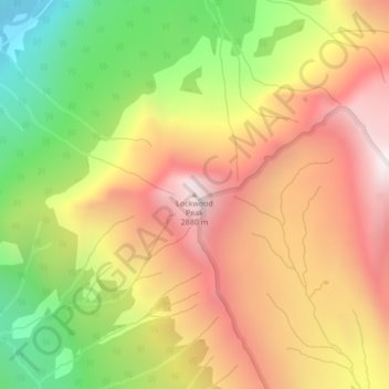 Mappa topografica Lockwood Peak, altitudine, rilievo