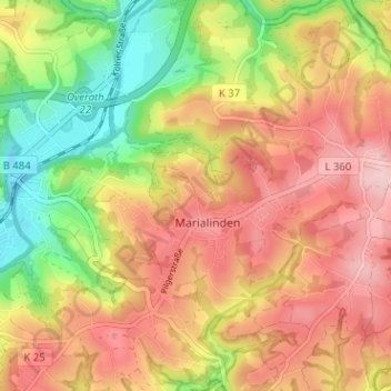 Mappa topografica Höhe, altitudine, rilievo