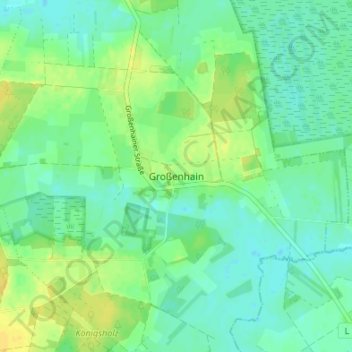Mappa topografica Großenhain, altitudine, rilievo