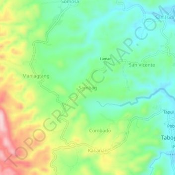 Mappa topografica Sambag, altitudine, rilievo
