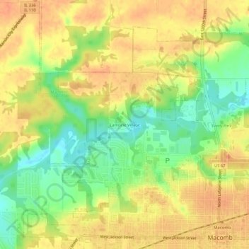 Mappa topografica Lamone Village, altitudine, rilievo