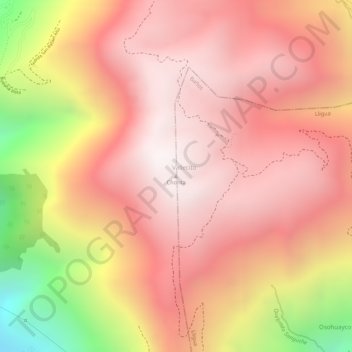 Mappa topografica Chonta, altitudine, rilievo