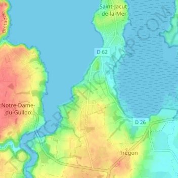Mappa topografica La Ville Gicquel, altitudine, rilievo