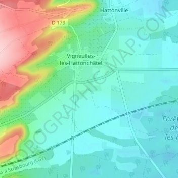 Mappa topografica Cochonville, altitudine, rilievo