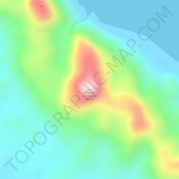 Mappa topografica Mount Camagong, altitudine, rilievo