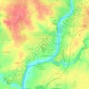 Mappa topografica Le Plessis, altitudine, rilievo