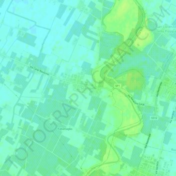 Mappa topografica Sozzigalli, altitudine, rilievo