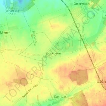Mappa topografica Stockheim, altitudine, rilievo