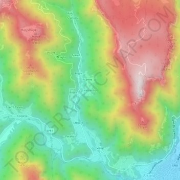 Mappa topografica Valsondrà, altitudine, rilievo