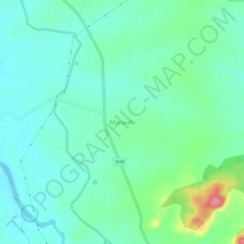 Mappa topografica Marwahi, altitudine, rilievo
