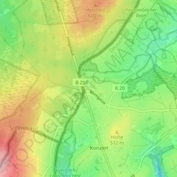 Mappa topografica Entenpfuhl, altitudine, rilievo