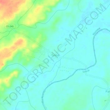 Mappa topografica Tuína, altitudine, rilievo