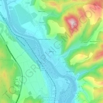 Mappa topografica Fémuy, altitudine, rilievo