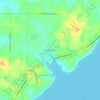 Mappa topografica Twin Harbor, altitudine, rilievo