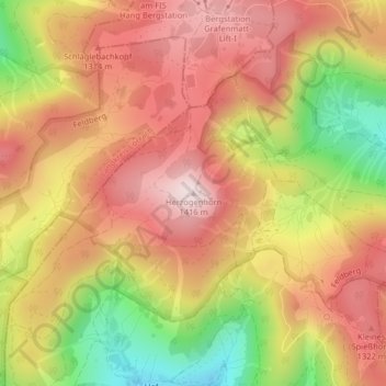 Mappa topografica Herzogenhorn, altitudine, rilievo