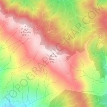 Mappa topografica Monte Ginezzo, altitudine, rilievo