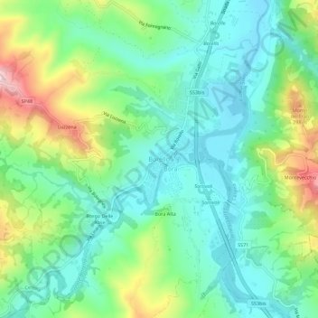 Mappa topografica Borello, altitudine, rilievo
