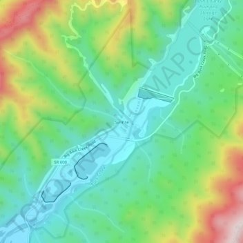 Mappa topografica Sunrise, altitudine, rilievo
