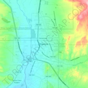 Mappa topografica Española, altitudine, rilievo