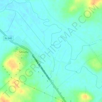 Mappa topografica Tahivilla, altitudine, rilievo
