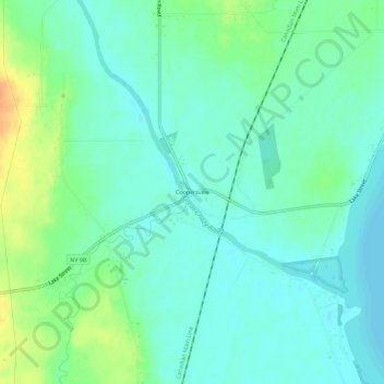 Mappa topografica Coopersville, altitudine, rilievo