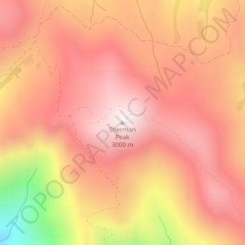 Mappa topografica Sherman Peak, altitudine, rilievo